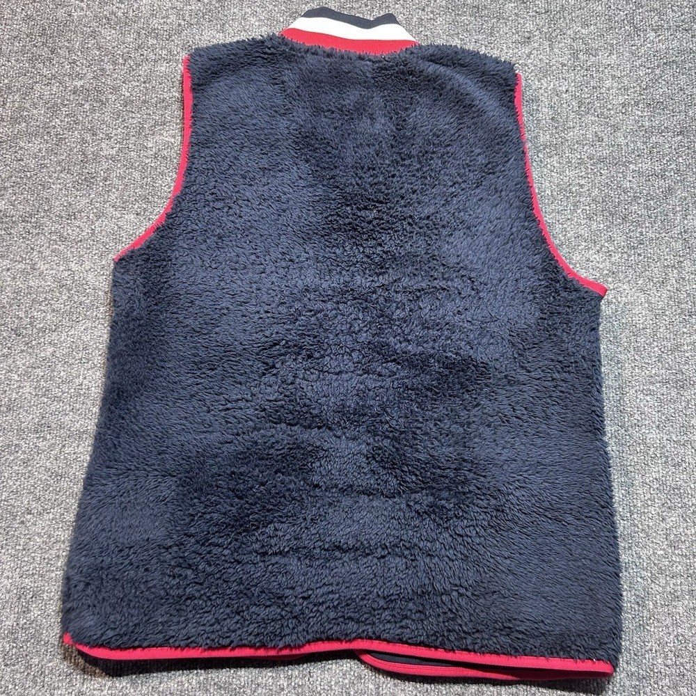 Tommy Hilfiger Sherpa Fleece Vest Women's Small Navy Red Full Zip Logo Pockets - Picture 7 of 14